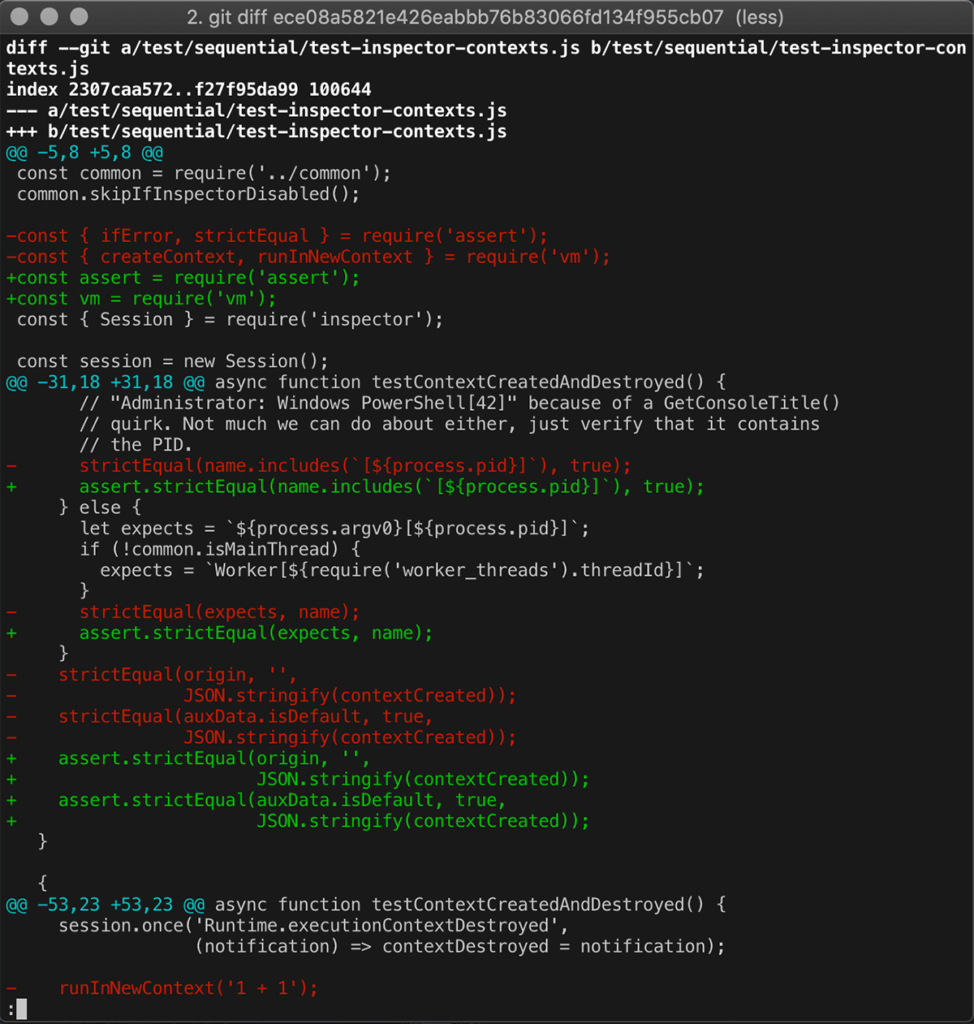 screenshot of the Git CLI