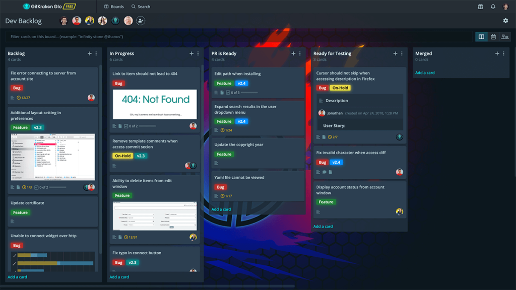 GitKraken boards screenshot