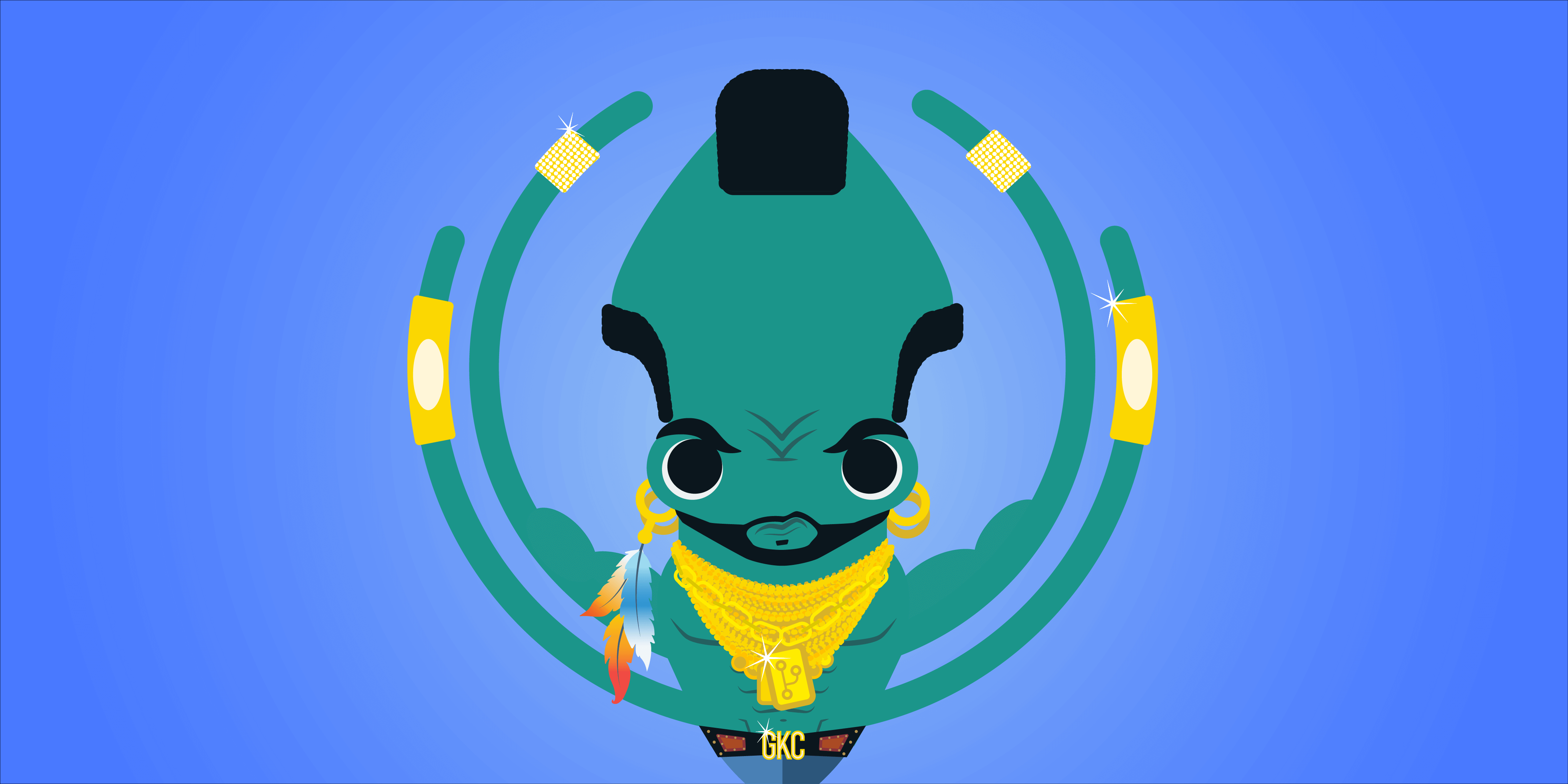 GitKraken mascot as Mr T from the A Team